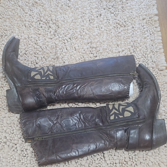 Old Gringo 7 1/2 B Distressed walking heel knee Boots - Picture 5 of 16